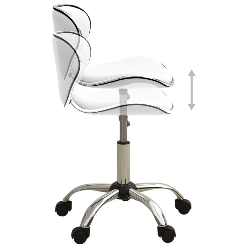 Salonski stolček belo umetno usnje
