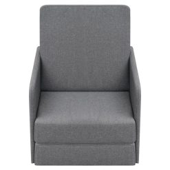 Spremenljiv stol z ležiščem svetlo sivo blago