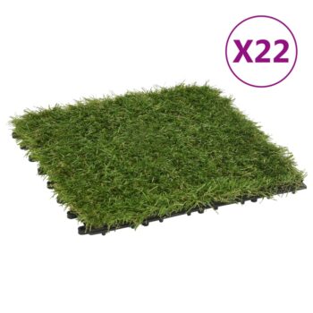 Umetna trava plošče 22 kosov zelena 30x30 cm
