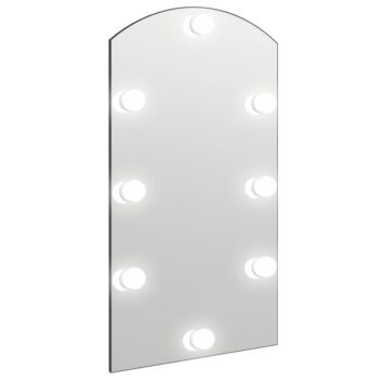 Ogledalo z LED lučkami 90x45 cm stekleno z lokom