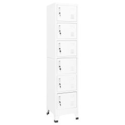 Omara s ključavnico bela 38x40x180 cm jeklo