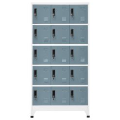 Omara s ključavnico svetlo siva in tem. siva 90x40x180 cm jeklo