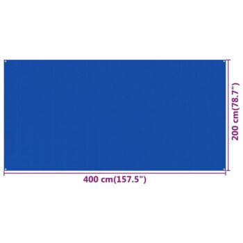 Preproga za šotor 200x400 cm modra HDPE
