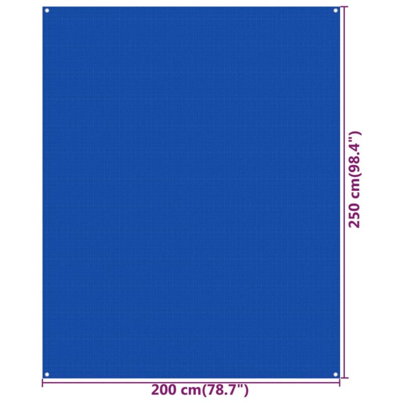 Preproga za šotor 250x200 cm modra HDPE