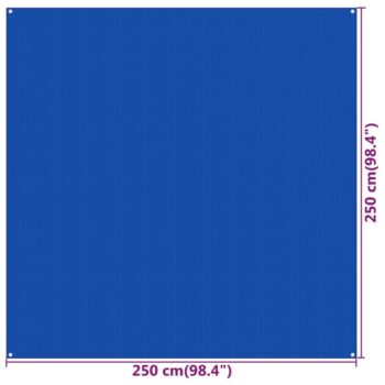 Preproga za šotor 250x250 cm modra HDPE