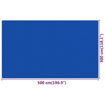 Preproga za šotor 300x500 cm modra HDPE