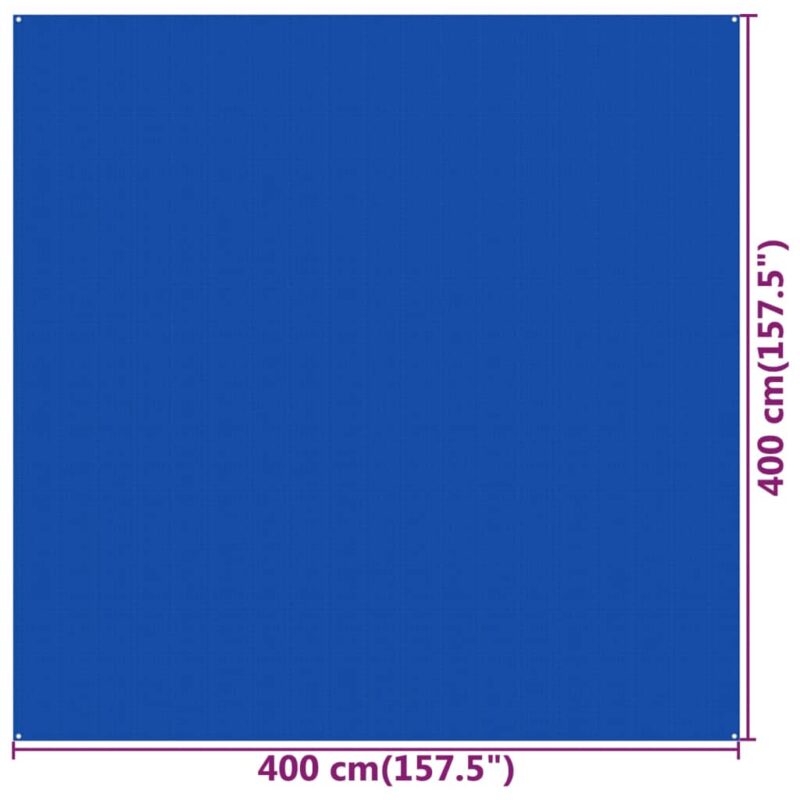 Preproga za šotor 400x400 cm modra HDPE