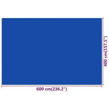 Preproga za šotor 400x600 cm modra HDPE
