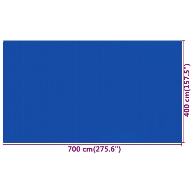 Preproga za šotor 400x700 cm modra HDPE