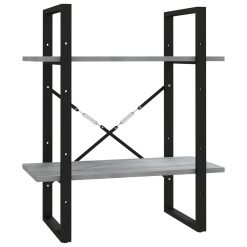 Knjižna omara 2-nadstropna siva sonoma 60x30x70 cm konstr. les