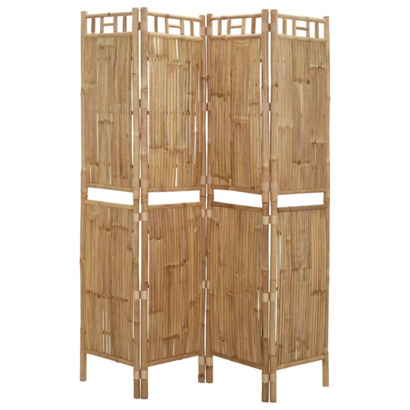 Paravan 4-delni iz bambusa 160x180 cm