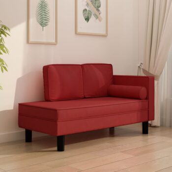 Kavč dvosed z ležiščem vinsko rdeče umetno usnje