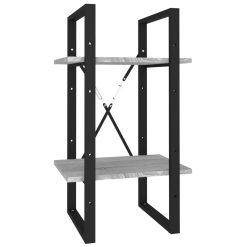 Knjižna omara 2-nadstropna siva sonoma 40x30x70 cm konstr. les