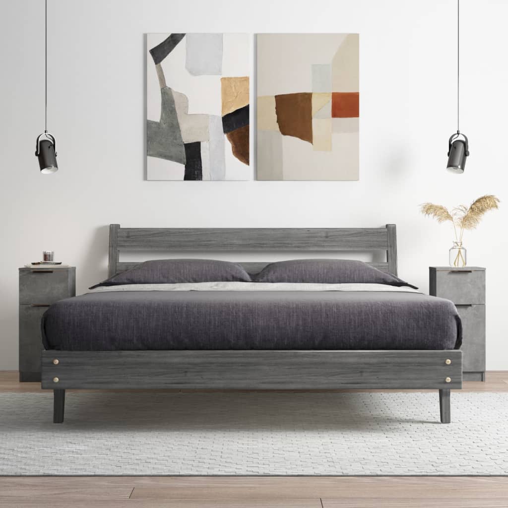 Komode 2 kosa betonsko sive 30x30x70 cm konstruiran les