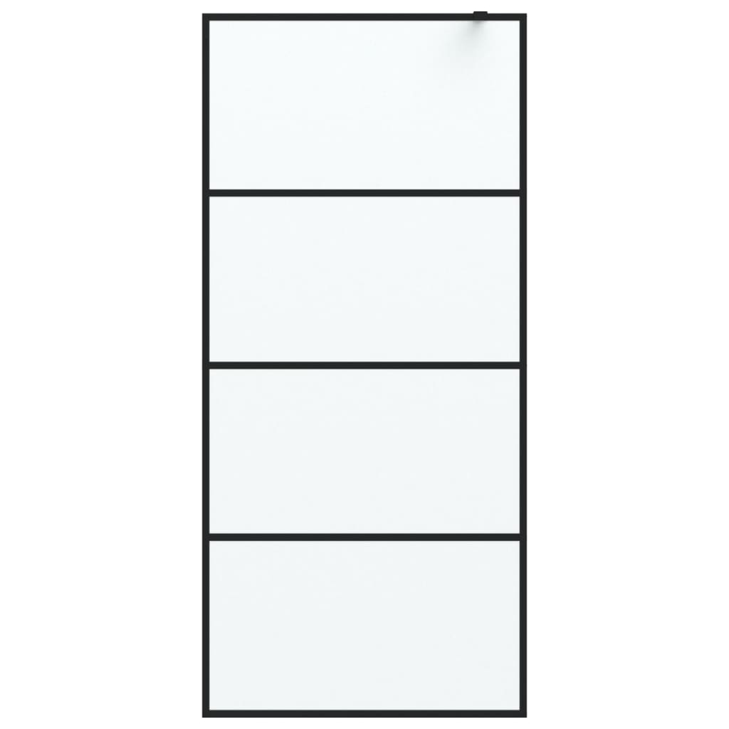 Pregrada za tuš črna 90x195 cm motno ESG steklo