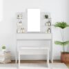 Toaletna mizica z ogledalom bela 96x40x142 cm