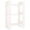Knjižna omara/pregrada bela 60x35x91 cm trdna borovina