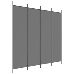 Paravan 4-delni antracitna 200x200 cm blago