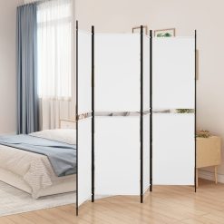 Paravan 4-delni bel 200x180 cm blago