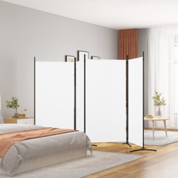 Paravan 4-delni bel 346x180 cm blago