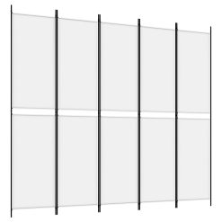 Paravan 5-delni 250x220 cm črno blago