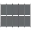 Paravan 5-delni antracit 250x200 cm blago