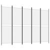 Paravan 5-delni bel 250x180 cm blago