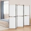 Paravan 5-delni bel 250x180 cm blago