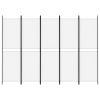 Paravan 5-delni bel 250x180 cm blago