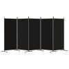 Paravan 5-delni črn 433x180 cm blago