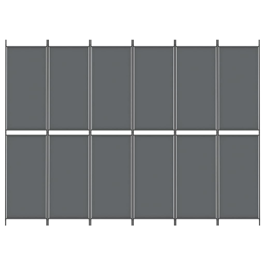 Paravan 6-delni antracit 300x220 cm blago