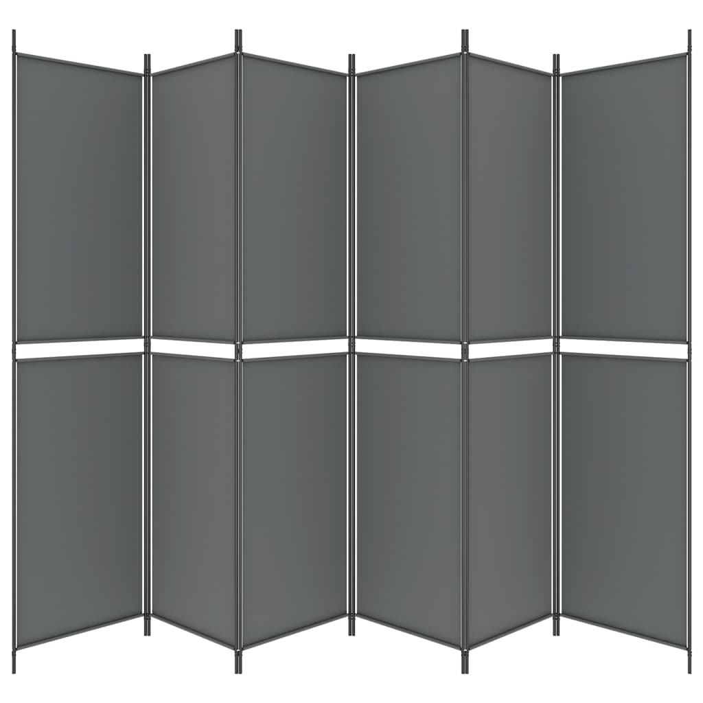 Paravan 6-delni antracit 300x220 cm blago