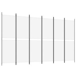 Paravan 6-delni bel 300x180 cm blago