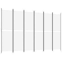 Paravan 6-delni bel 300x200 cm blago
