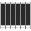 Paravan 6-delni črn 240x220 cm blago