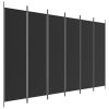 Paravan 6-delni črn 300x200 cm blago