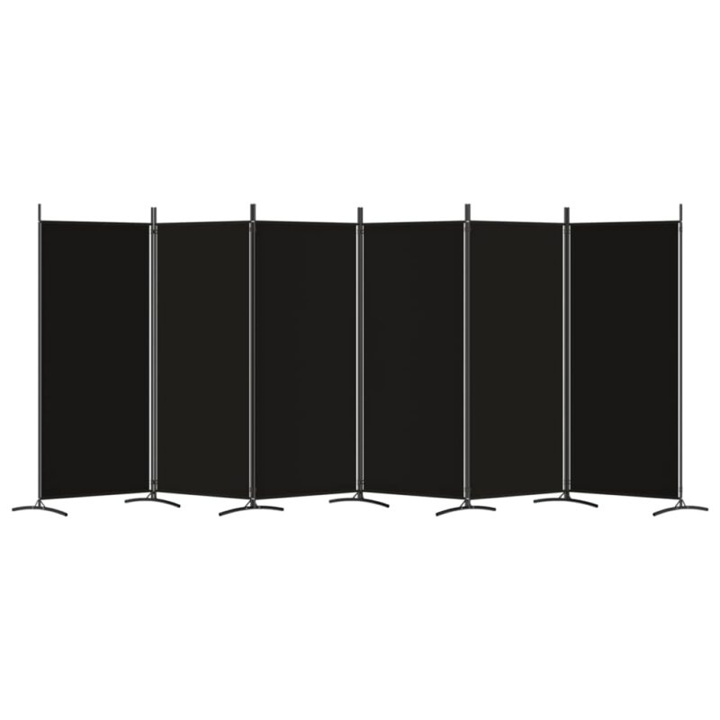 Paravan 6-delni črn 520x180 cm blago