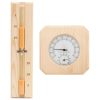 Termo-higrometer za savno 2 v 1 in peščena ura trdna borovina