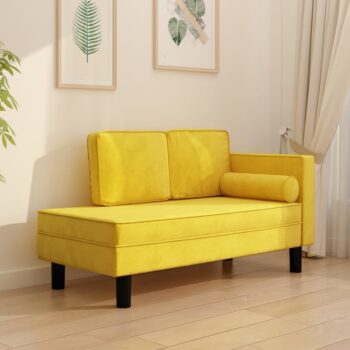 Kavč dvosed z ležiščem rumen žamet
