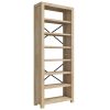 Knjižna omara 7-nadstropna 80x30x200 cm trden akacijev les