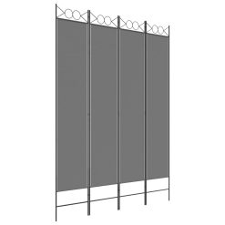 Paravan 4-delni antracitna 160x220 cm blago