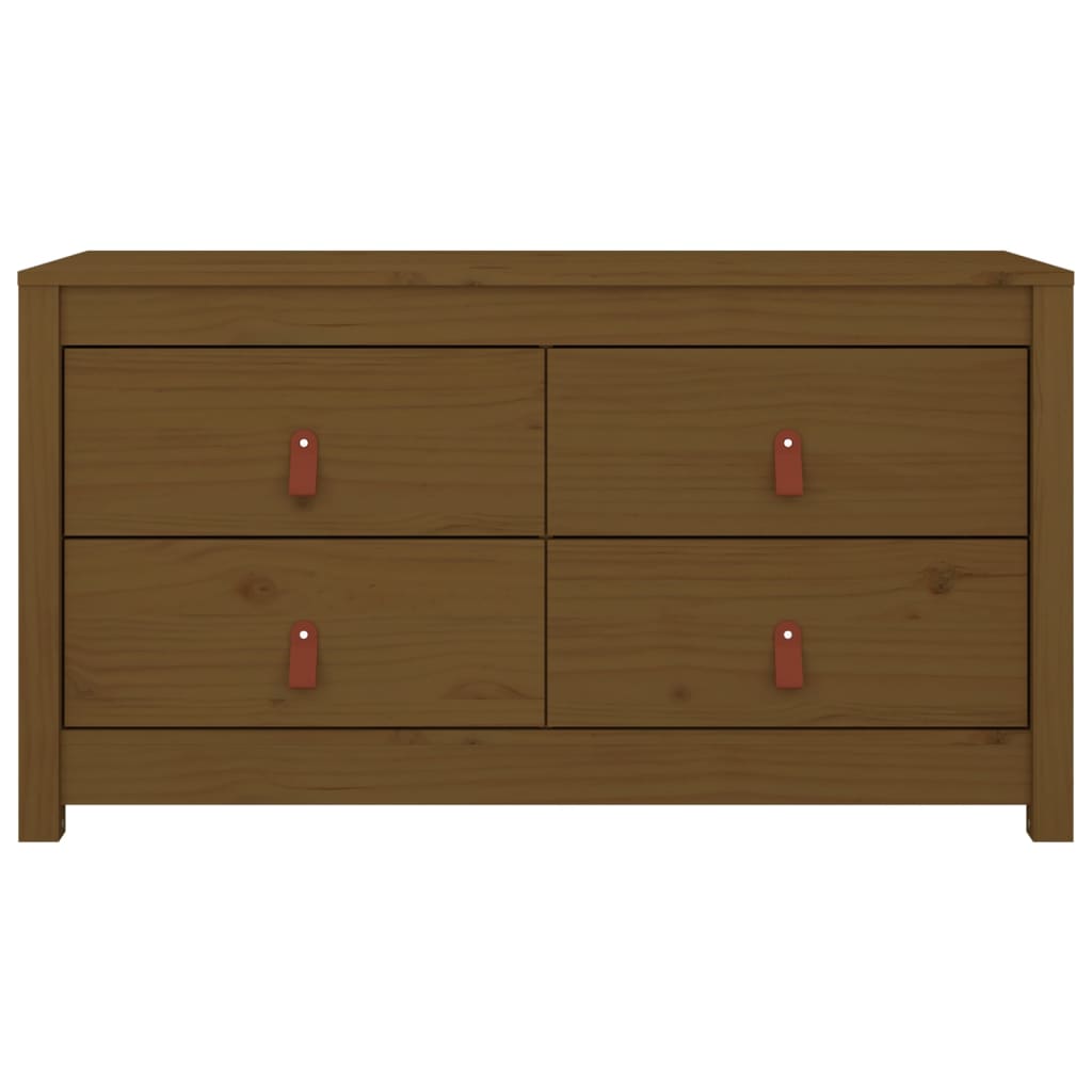 TV omarica medeno rjava 100x40x54 cm trdna borovina