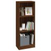 Knjižna omara 3-nadstropna rjav hrast 40x24x109 cm inženir. les