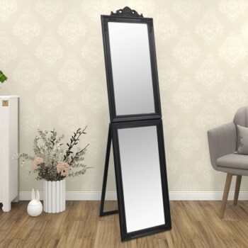 Prostostoječe ogledalo črno 50x200 cm