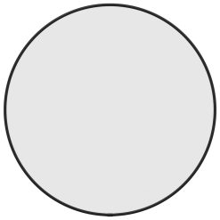 Stensko ogledalo črno Ø 50 cm okroglo