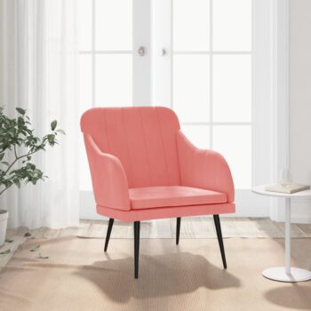 Fotelj roza 63x76x80 cm žamet