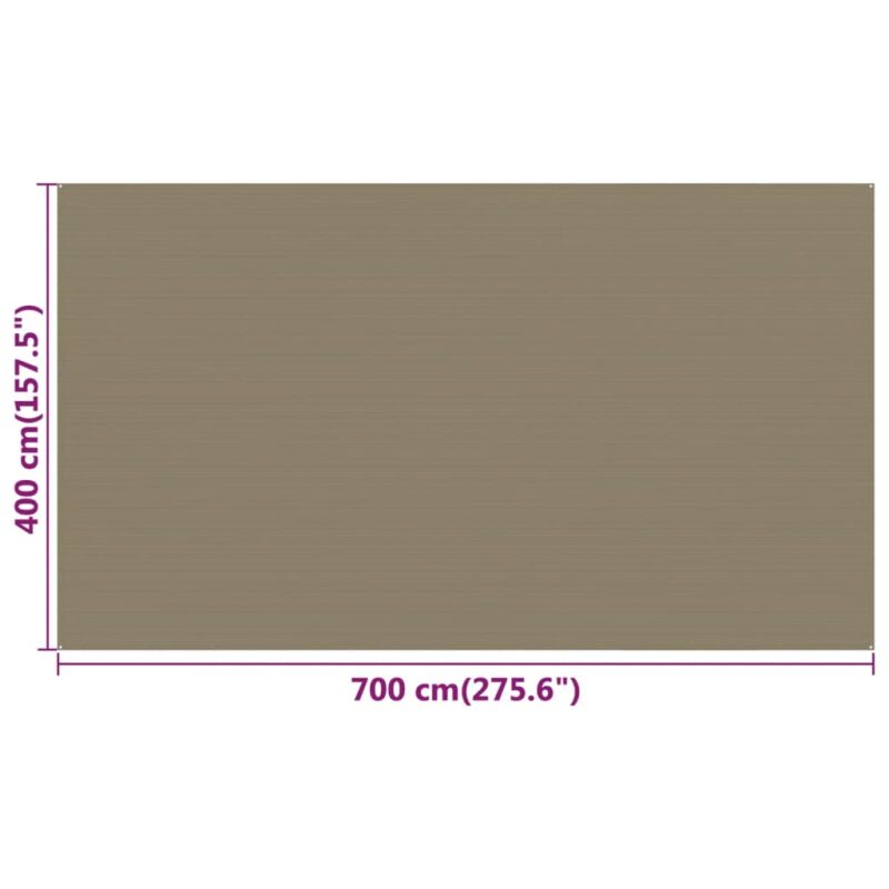 Preproga za šotor taupe 400x700 cm HDPE