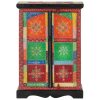 Ročno barvana komoda z vrati 53x30x75 cm trden mangov les