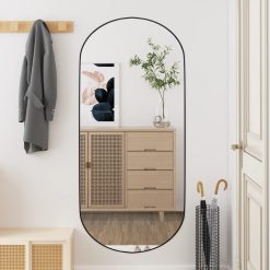 Stensko ogledalo 45x100 cm steklo ovalno