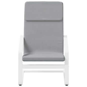 Stol za sproščanje s stolčkom za noge svetlo sivo blago